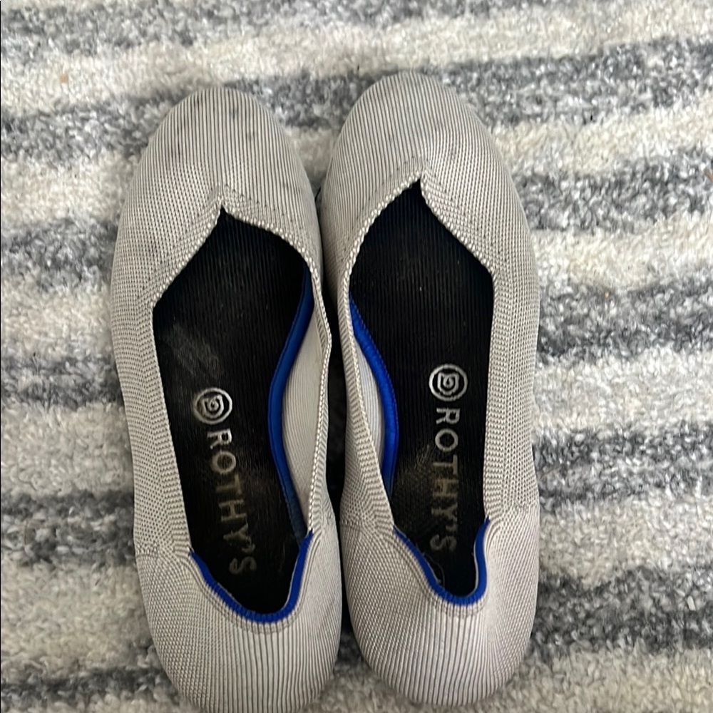 Rothy's Gray and Blue Slip-On Shoes